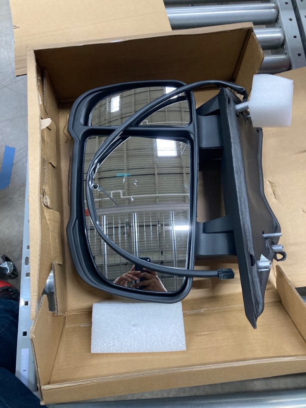 Photo 1 of TRQ MGA08084 Left Drivers Side Door Mirror with Turn Signal Temperature Sensor Compatible with 2014-2019 Ram ProMaster 1500 ProMaster 2500 ProMaster 3500
