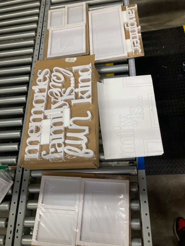 Photo 1 of Family Theme Picture Frame Set for Wall Decor - Made to Display Three 4x6 Photos - Ready To Hang or Stand With Built in Easel Gifts for Family Friends Lover