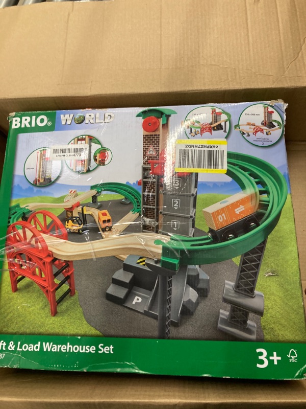 Photo 2 of BRIO World - 33887 Lift & Load Warehouse Set | 32 Piece Train Toy with Accessories and Wooden Tracks for Kids Ages 3 and Up