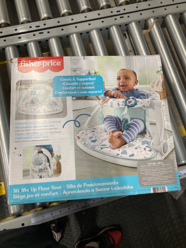 Photo 1 of Fisher-Price Portable Baby Chair Sit-Me-Up Floor Seat With Developmental Toys & Machine Washable Seat Pad, Pacific Pebble
