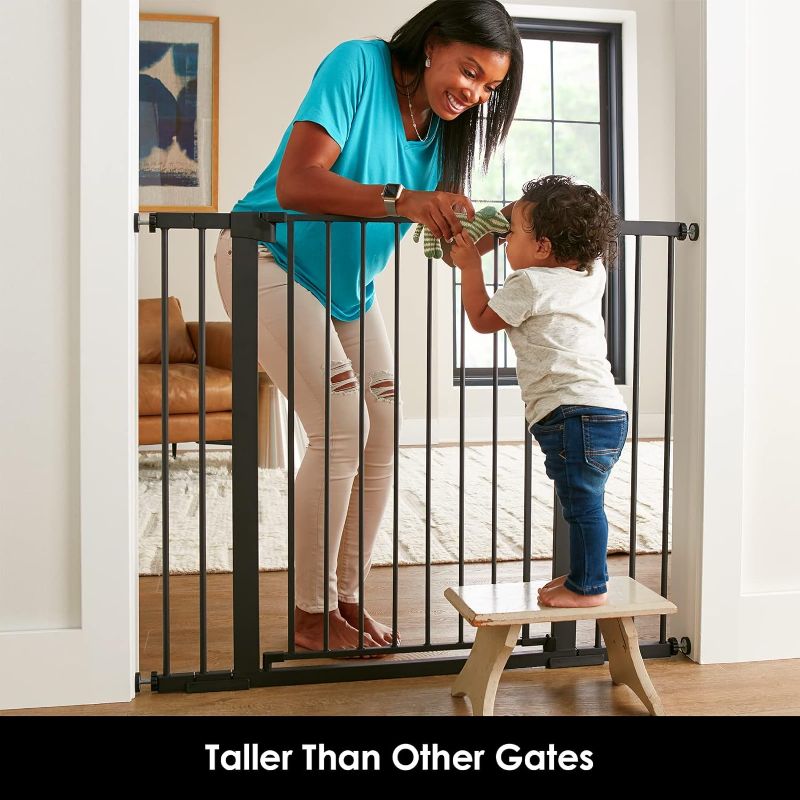 Photo 1 of Cumbor 36" Extra Tall Baby Gate for Dogs and Kids with Wide 2-Way Door, 29.7"- 46" Width, and Auto Close Personal Safety for Babies and Pets, Fits Doorways, Stairs, and Entryways, Black