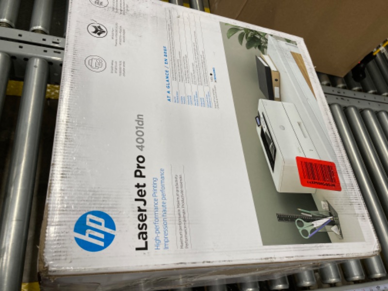 Photo 4 of HP LaserJet Pro 4001dn Printer, Print, Fast speeds, Easy setup, Mobile printing, Advanced security, Best for small teams, Ethernet/USB only