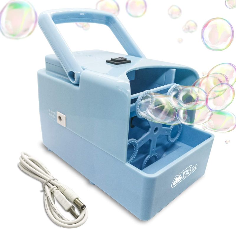 Photo 1 of Bubble Machine for Kids, Backyard Toys, Toddler Outdoor Toys, with Solution Refill, BPA-Free Manual Bubble Toys, Hand-Operated Blower, Lightweight, No Battery Needed (Bubble Fish) (Blue)