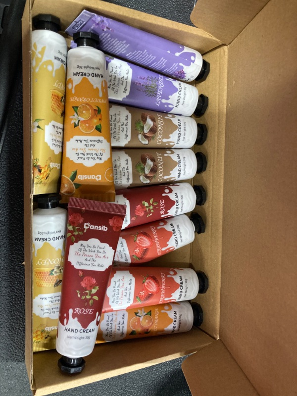 Photo 2 of Pack Hand Cream Gifts Set for Women Men, Hand Lotion Travel Size in Bulk for Dry Cracked Hands, Mini Hand Lotion for Mother's Day Teacher Nurse Coworkers Gifts, 6 Flavors(12)