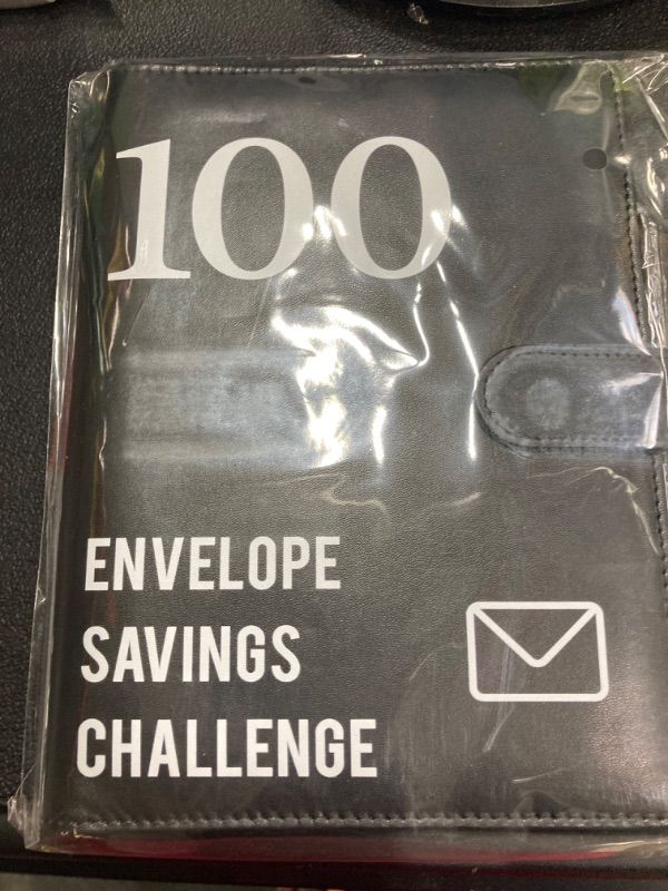 Photo 3 of 100 Envelopes Money Saving Challenge, 2023 PU Leather 100 Envelope Challenge Binder, Easy and Funny Way to Save $5,050 Budget Planner, 100-Day Envelope Challenge Kit Money Saving Binder Leather-black