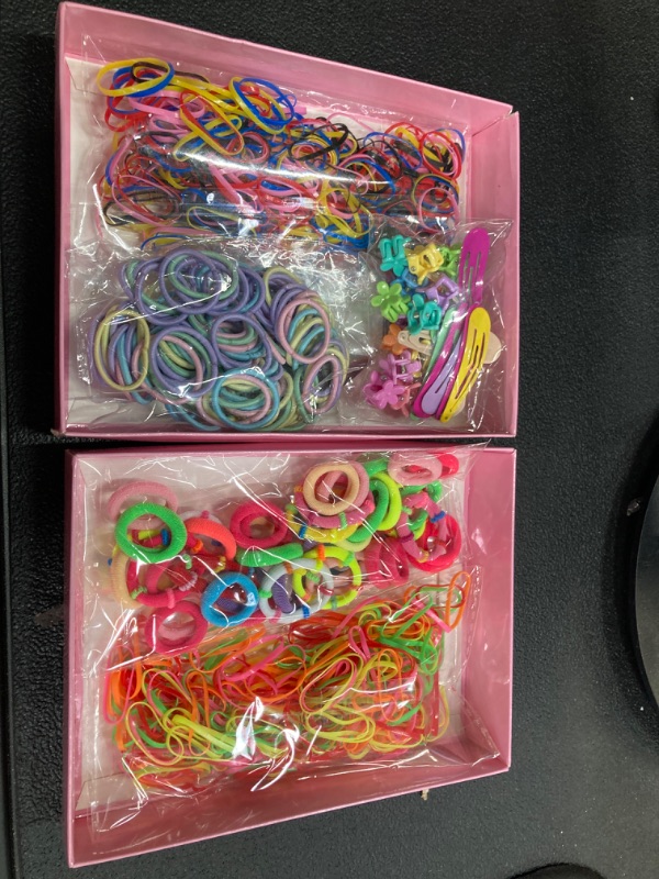 Photo 1 of 2024 New Colorful Cute Hair Ties Hair Clips Hairband Sets, Soft Scrunchies Hair Ties Elastic Hair,Elastic Hair Bands Small Rubber Bands Ponytail Holders for Girls Kids Women (Color : 780Pcs) - 