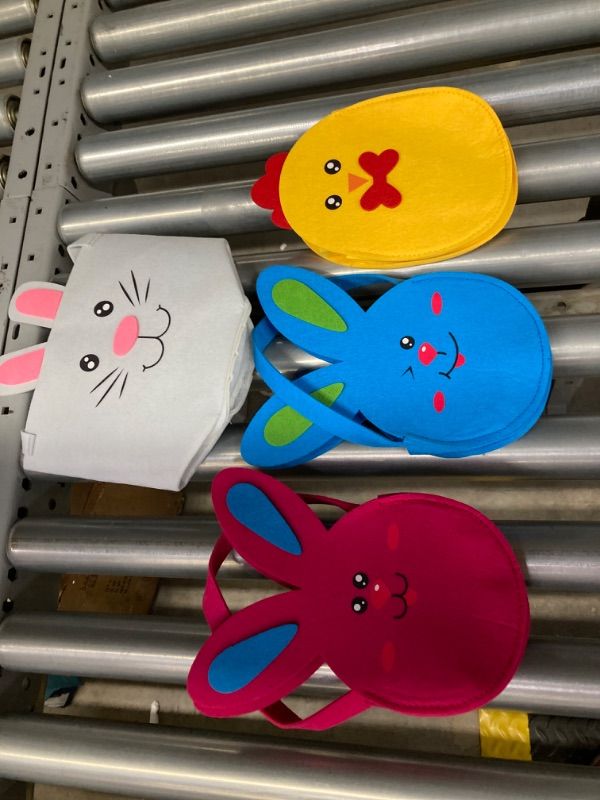 Photo 1 of 4Pcs Easter Baskets, Felt Easter Egg Baskets, Easter Craft Supplies, Easter Gift Baskets, Rabbit Chick Stuffed Baskets.
