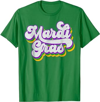 Photo 1 of Vintage Masquerade Mardi Gras Groovy Beads Parade Costume T-Shirt (XL)