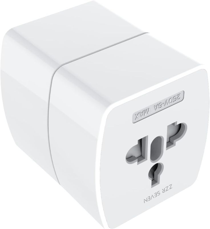 Photo 1 of ZZR SEVEN Universal Travel Adapter, International Power Adapter, Travel Essentials, All in 1 European Travel Adapter for US UK Europe AU,110-250V (Z4) - PACK OF 2