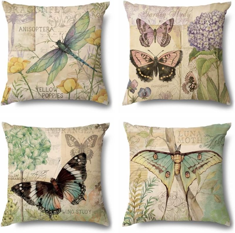 Photo 1 of  Farmhouse Pillow Covers 16x16 Set of 4 Spring Pillow Covers Outdoor Decorative Throw Cushion Case for Sofa Couch Living Room (DIFFERENT DESIGNS)
