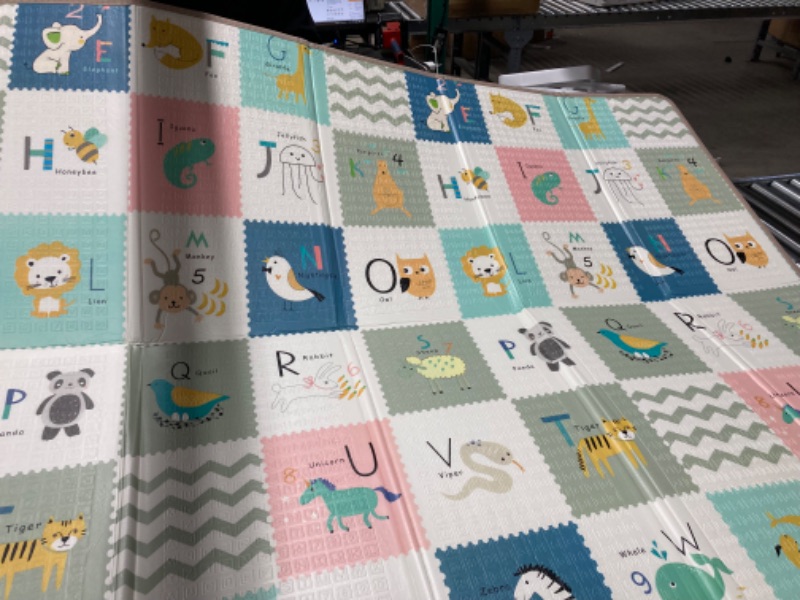 Photo 1 of LuckyDove Baby Play Mat,Reversible Foldable Playmat,Portable Extra Large Thick Foam Crawling playmat for Infants,Babies,Toddlers,Indoor Outdoor Use,BPA Free Play Mat for Baby(with Travel Bag),78"x59" 78"*59"