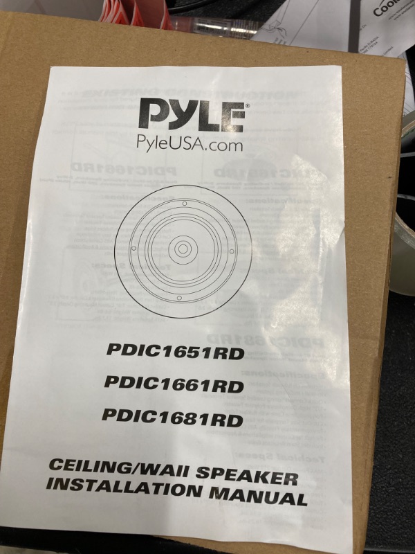 Photo 5 of Pyle Pair 6.5” Flush Mount In-wall In-ceiling 2-Way Home Speaker System Spring Loaded Quick Connections Dual Polypropylene Cone Polymer Tweeter Stereo Sound 200 Watts (PDIC1661RD) White