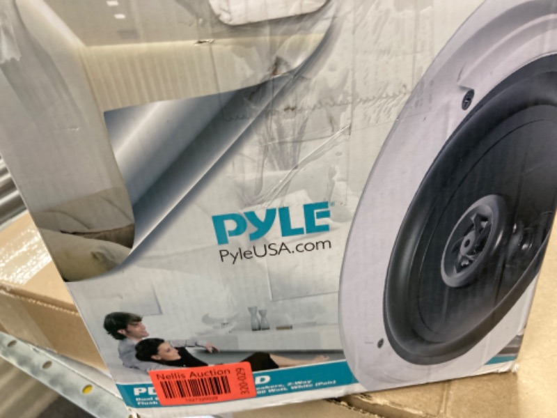 Photo 6 of Pyle Pair 6.5” Flush Mount In-wall In-ceiling 2-Way Home Speaker System Spring Loaded Quick Connections Dual Polypropylene Cone Polymer Tweeter Stereo Sound 200 Watts (PDIC1661RD) White