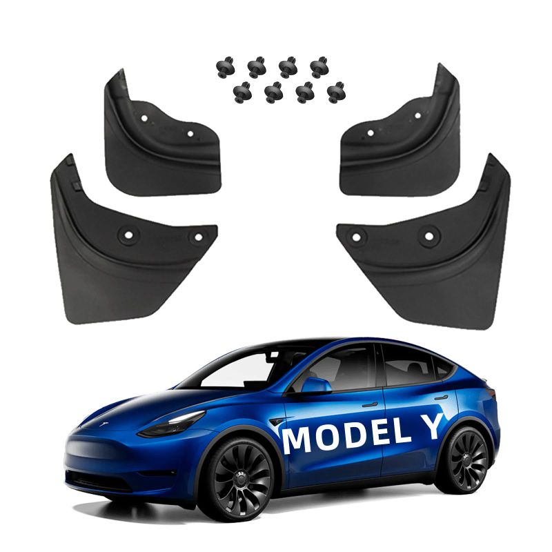 Photo 1 of Mud Flaps for Tesla Model Y,No Drilling Required mud Guards Model Y,Tesla Model Y Mud Flaps,Applicable to Tesla Model Y Accessories 2022-2023(4Pcs)