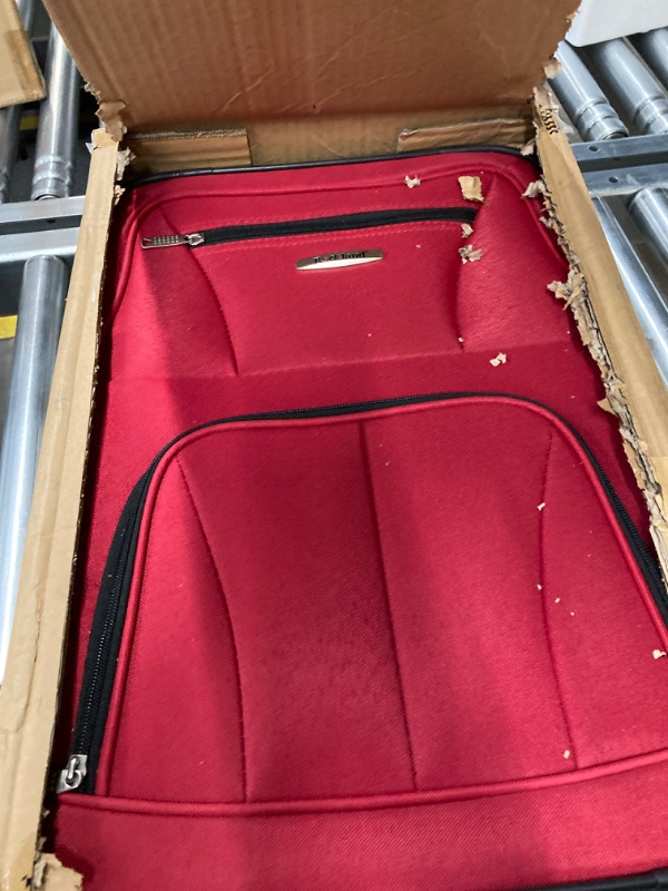 Photo 2 of Rockland Fashion Softside Upright Luggage Set, Red, 2-Piece (14/19) 2-Piece Set (14/19) Red Standard Packaging