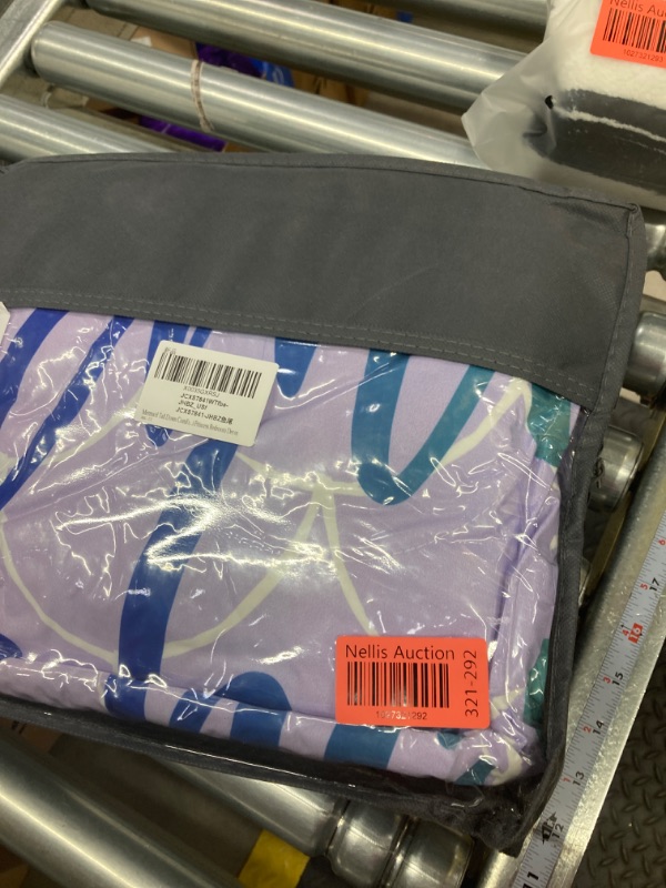 Photo 1 of Erosebridal Mermaid Tail Down Comforter,Kids Fish Scales Bedding Set Full,Girly Shell Starfish Comforter Set Ocean Life Sea Animal Duvet Filler Pastel Teal Purple Blue Kawaii Princess Bedroom Decor Multi 19 Full