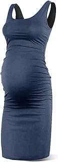 Photo 1 of Rnxrbb S-2XL Women Summer Sleeveless Maternity Dress Pregnancy Tank Scoop Neck Mama Clothes Casual Bodycon Clothing Small 1-a-blue