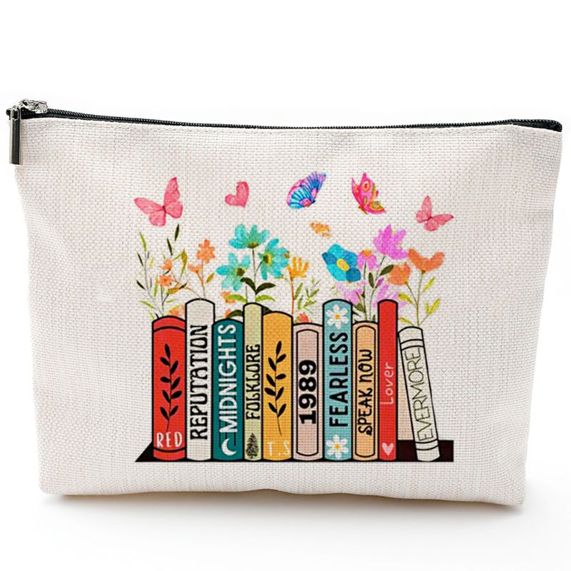 Photo 1 of *** BUNDLE X 3 *** AmazerChos Cosmetic Bag, Portable Storage Bag, Decoration for Tay. Song Album Fan Gift, travel toiletry bag,Zip Bag, TSMerch (9.1‘W’x7.1'H Flowers)