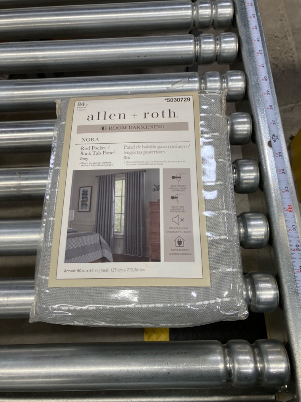 Photo 2 of allen + roth 84-in Grey Room Darkening Thermal Lined Back Tab Single Curtain Panel
