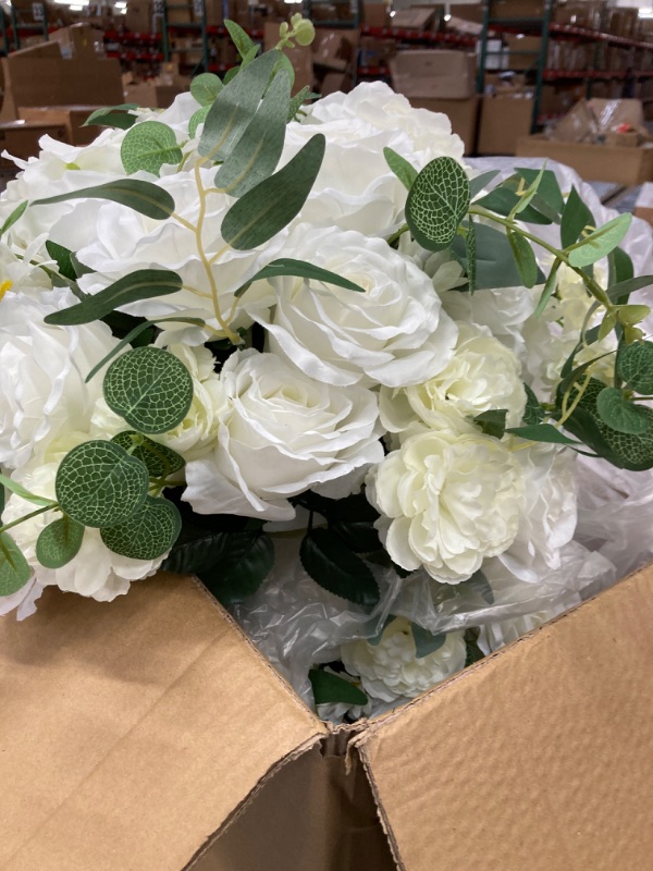 Photo 2 of 
.NUPTIO Flower Ball Arrangement Bouquet - 2 Pcs 9.4 inch Diam White Fake Flowers Roses Balls for Centerpieces Tables - Artificial Rose Arrangements for Wedding Centerpiece Table Decorations
