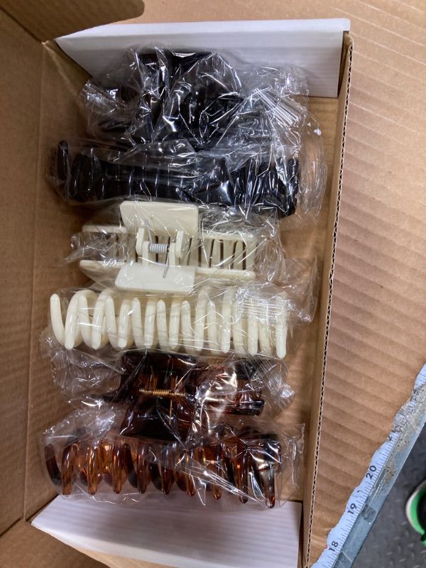 Photo 1 of 79Style 6pcs Hair Claw Clips Big Hair Clips For Women Brwon Black Claws Clips For Thick Hair Banana Clips For Hair PLastic Hair Clip For Girls Chocolate)