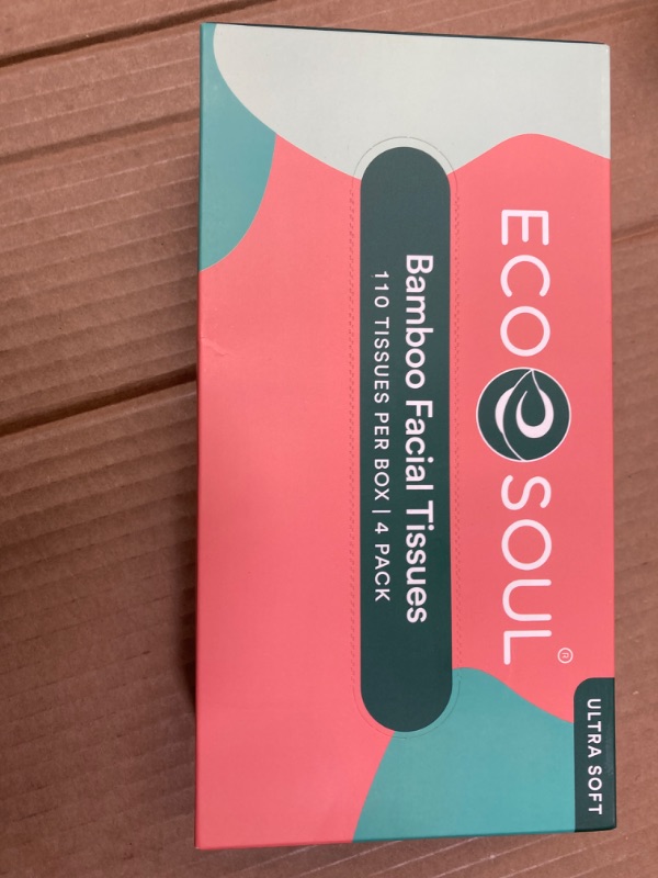 Photo 2 of ECO SOUL 100% Bamboo Premium Facial Tissue Cube Box 110 Count | 1 Pack of 110 | Hypoallergenic, Eco-Friendly, 2 Ply Facial Paper Tissue, Sustainable 100 Count (Pack of 1)