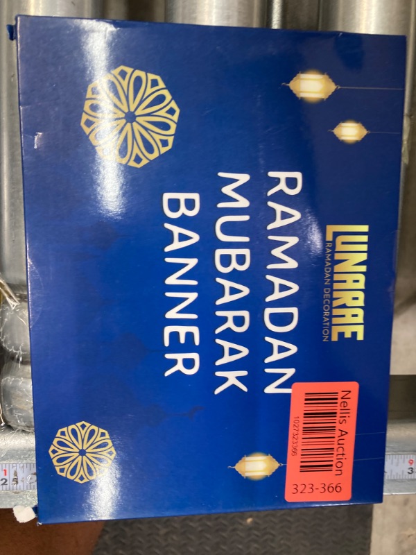 Photo 2 of Ramadan Mubarak Banner in gold & blue I One sided banner "RAMADAN MUBARAK" I Letters I Ramadan decorations for home 2024 I Ramadan Banner I Eid mubarak decorations ????? ??? ?????