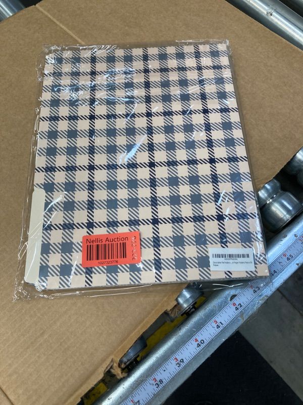 Photo 2 of Decorative File Folders 8 Pack - 8 Different Blue Plaid Fashion Designs, 1/3 Cut Tabs Letter Size 9x11.5 inch, 350gsm Thick Paper Matte Finish, Essential Stationery for Home, School & Office