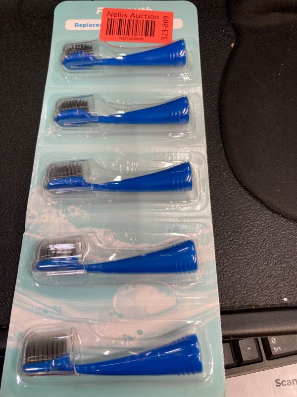 Photo 2 of Replacement Kids Toothbrush Heads with Covers for Burst (5 Count, Blue)