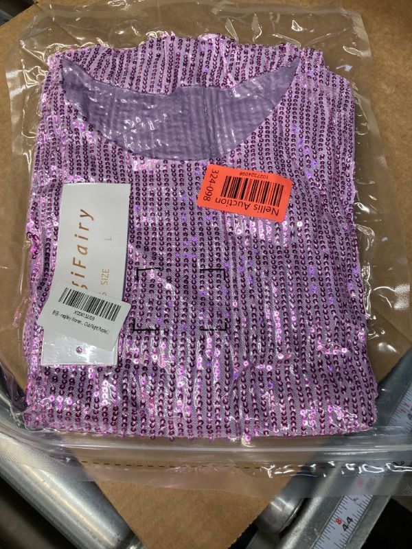 Photo 2 of Sparkly Dresses for Women?2024 Sparkly Mini Dresses Plus Size Sequin Dresses Sparkly Cocktail Dress for Club Party Large Purple