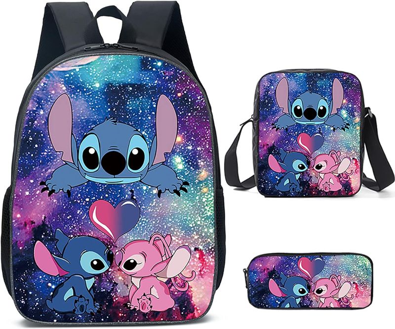 Photo 1 of 3PCS Boys Backpack,Girls Bags With Lunch Box Pencil Case Set,Adjustable Shoulder 16 Inch Backpacks (B3, One Size)
