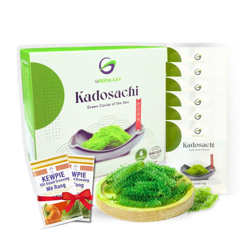 Photo 1 of Kadosachi Dehydrated Sea Grapes, 4.24 oz 1 box (Pack of 6) - Green Caviar, Sea Grapes To Eat, Umibudo, Organic Seaweed, Lato Seaweed | Improves The Skin, Improves Immune System
