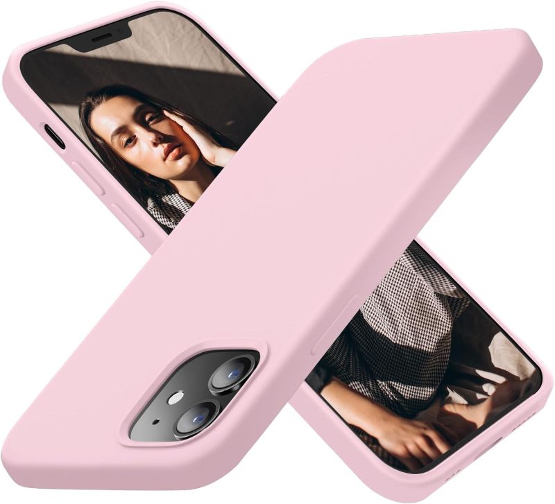 Photo 1 of Cordking Designed for iPhone 12 Case, Designed for iPhone 12 Pro Case, Silicone Shockproof Phone Case with [Soft Anti-Scratch Microfiber Lining] 6.1 inch, Chalk Pink
