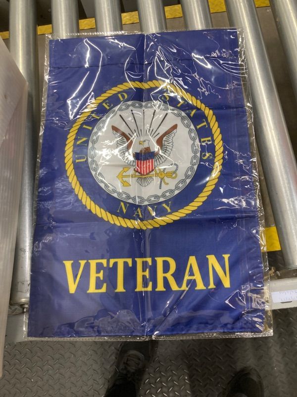 Photo 1 of Navy Burlap Garden Flag - Armed Forces USN Seabee United State American Military Veteran Retire Official - House Decoration Banner Small Yard Gift Double-Sided Made in USA 13 X 18.5