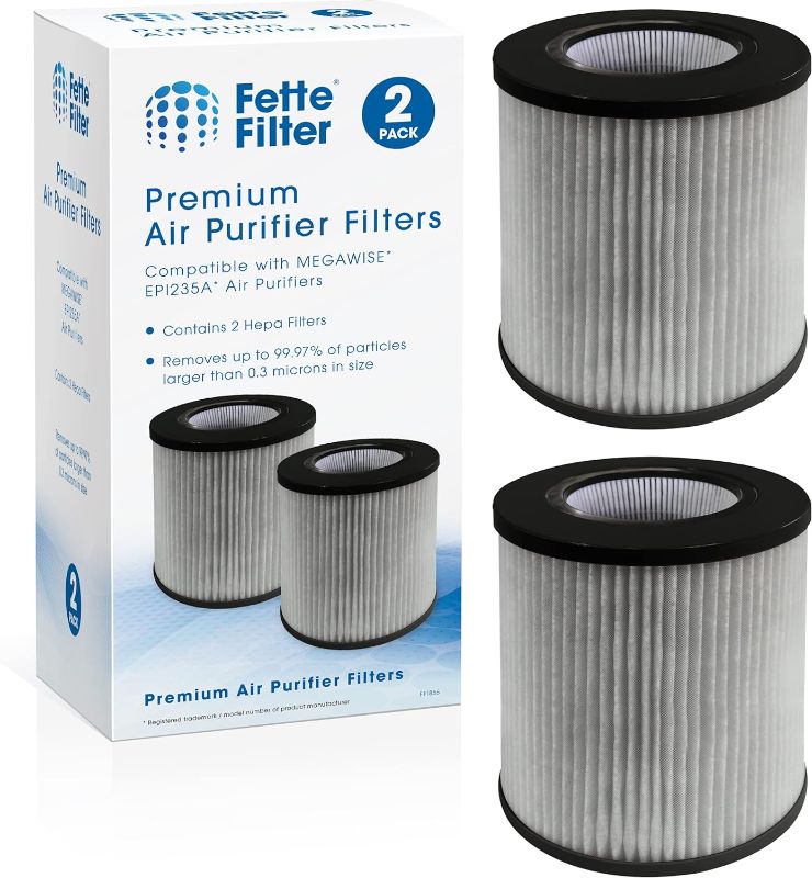 Photo 1 of Fette Filter - Replacement High-Efficiency HEPA Filters Compatible with MEGAWISE EPI235A Air Purifier(Only Fit Old Version before 21st Nov 2022) - Pack of 2