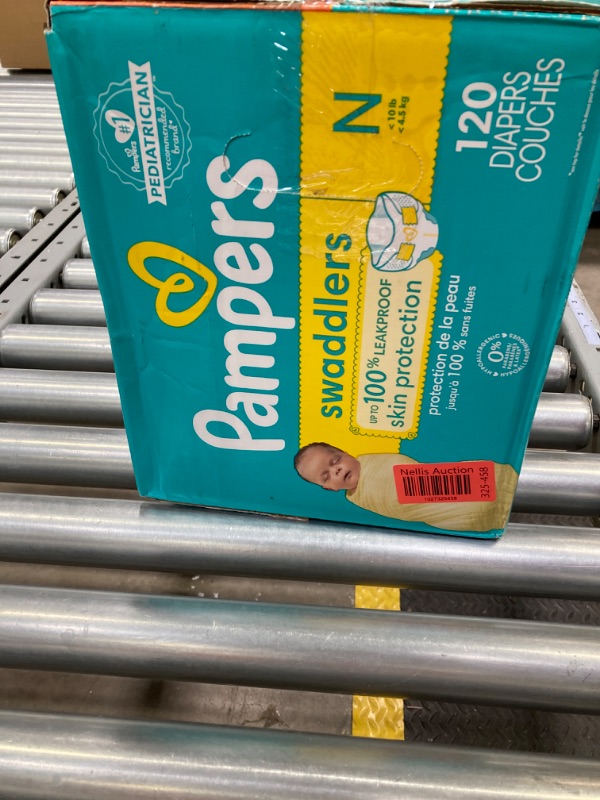 Photo 3 of Pampers Swaddlers Diapers Newborn - Size 0, 120 Count, Ultra Soft Disposable Baby Diapers Newborn 120