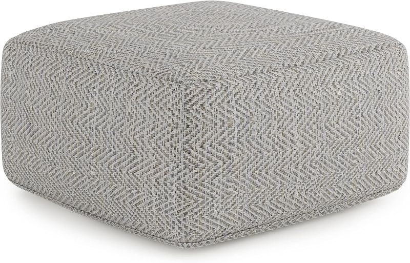 Photo 1 of ***(USED)***
SIMPLIHOME Nate 20 Inch Boho Square Pouf in Patterned Grey Melange Cotton, For the Living Room, Bedroom and Kids Room Pouf Patterned Grey Melange