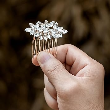 Photo 1 of *** BUNDLE OF 3 *** Bridal Hair Comb Wedding Hair Accessories for Brides Crystal Wedding Headpiece for Bride and Bridesmaids Rhinestone Hair Accessories for Women and Girls(B-gold)
