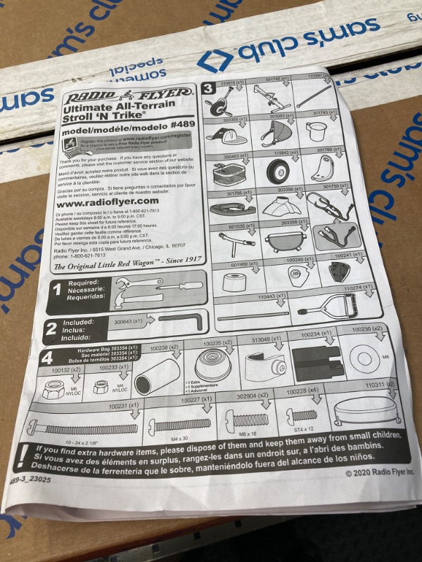 Photo 3 of ***MISSING PARTS FOR ASSEMBLY*** Radio Flyer Ultimate All-Terrain Stroll 'N Trike, Kids and Toddler Tricycle, Red Toddler Bike, For Ages 9 Months - 5 Years, Air Tire
