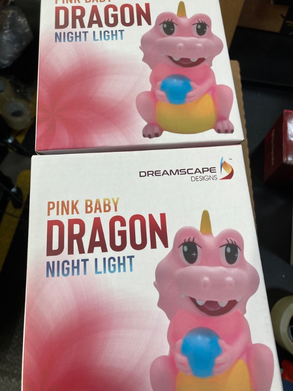 Photo 2 of 2 Piece Bundle Set.Baby Dragon Nightlight: 7 Colors, Touch or Remote Control, Durable Nursery Light for Baby and Toddler - Perfect Animal Night Light for Girls and Boys.