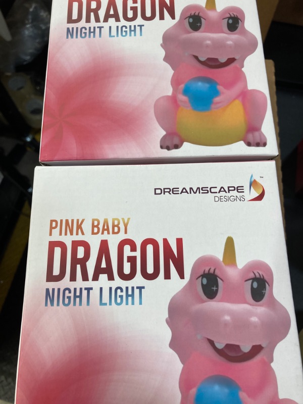 Photo 3 of 2 Piece Bundle Set.Baby Dragon Nightlight: 7 Colors, Touch or Remote Control, Durable Nursery Light for Baby and Toddler - Perfect Animal Night Light for Girls and Boys.