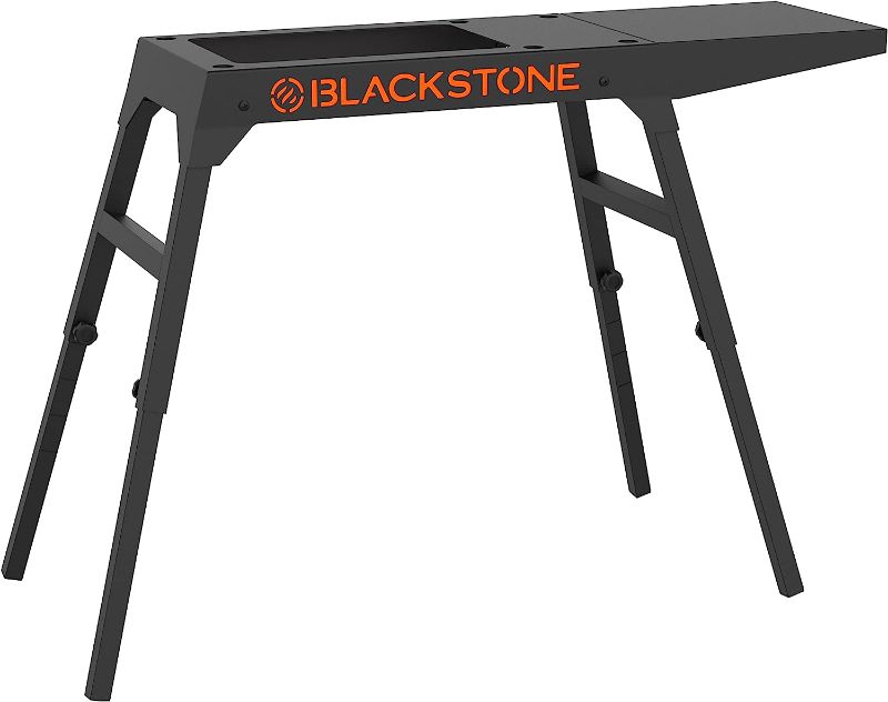 Photo 1 of Blackstone 5013 Collapsible 17” and 22” Tabletop Griddle Stand with Adjustable Legs and a Removable Side Shelf, Powder Coated Steel, Black