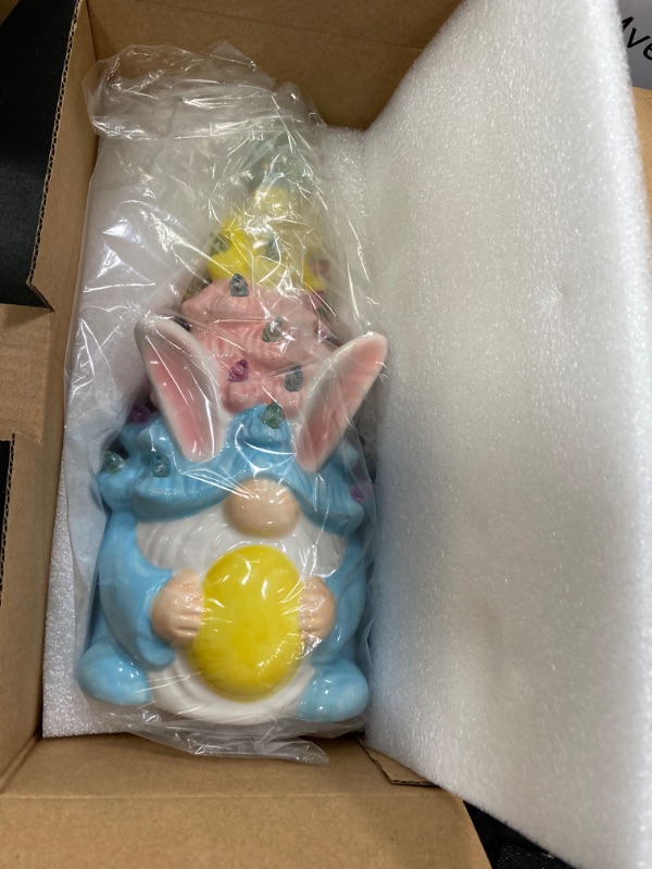 Photo 2 of Gnome Easter Ceramic Tree, Lighted Pink Blue Yellow Bunny Easter Decorations for Home Room Table Top, Farmhouse Spring Easter Decor Indoor Figurine Collectione, Easterkid Teen Girl Women Gifts-8.3''H