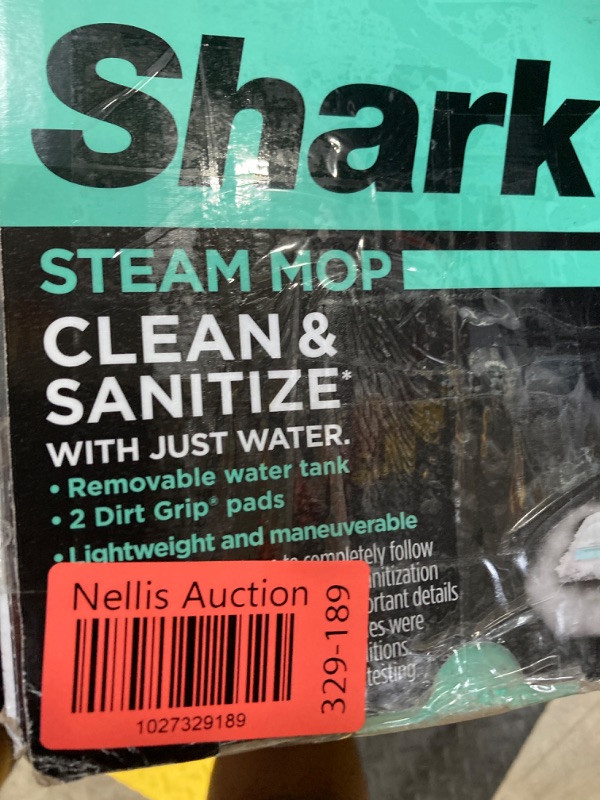 Photo 1 of Shark S1000 Steam Mop with 2 Dirt Grip Pads, Lightweight, Safe for all Sealed Hard Floors like Tile, Hardwood, Stone, Laminate, Vinyl & More, Machine Washable, Removable Water Tank, White/Seafoam