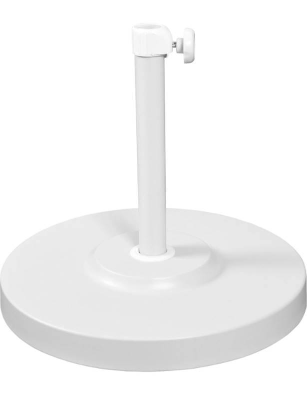 Photo 1 of California Umbrella 50 lbs. Round Concrete Weighted Powdercoated Steel Umbrella Base, White Frame