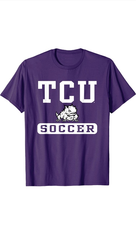 Photo 1 of TCU Horned Frogs Soccer Purple Officially Licensed T-Shirt Medium 