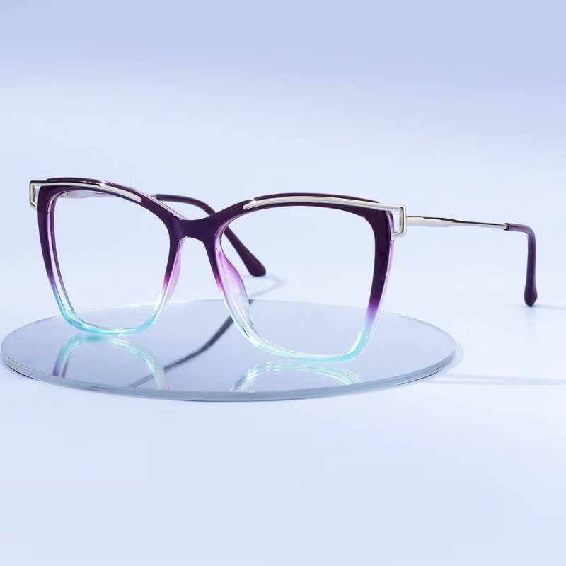 Photo 1 of nolbiph 3038 summer girls cat eyeglasses woman purple blue