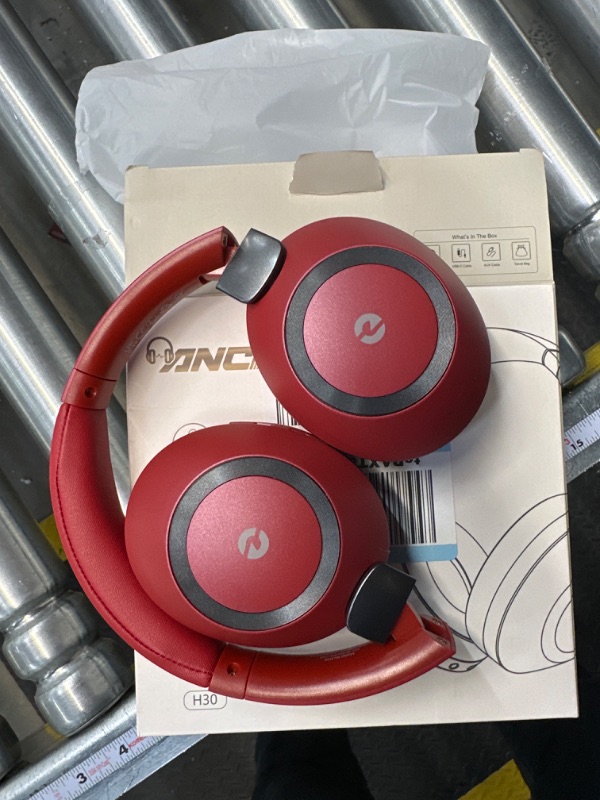 Photo 2 of Active Noise Cancelling Headphones, Headphones Wireless Bluetooth, Bluetooth Headphones with Microphone, Over- Ear Wireless Headphones  (Red)