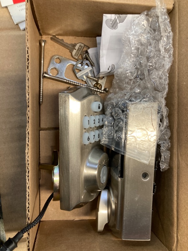 Photo 2 of Kwikset 99130-002 SmartCode 913 Non-Connected Keyless Entry Electronic Keypad Deadbolt Door Lock Featuring SmartKey Security, Satin Nickel Traditional Satin Nickel