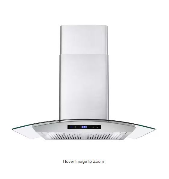 Photo 1 of 30 in. Ducted Wall Mount Range Hood in Stainless Steel with Touch Controls, LED Lighting and Permanent Filters